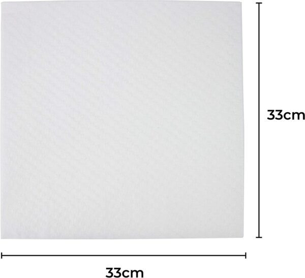 Serviettes papier blanches 33 x 33 / 2 plis – Image 2