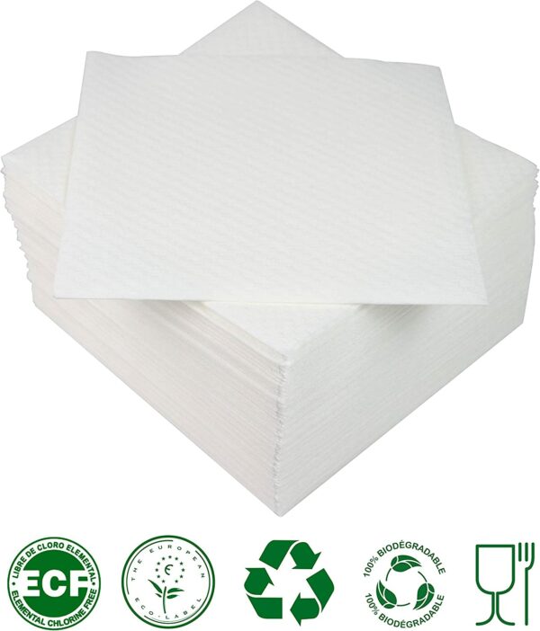 Serviette papier blanche 33x33/1pli – Image 3